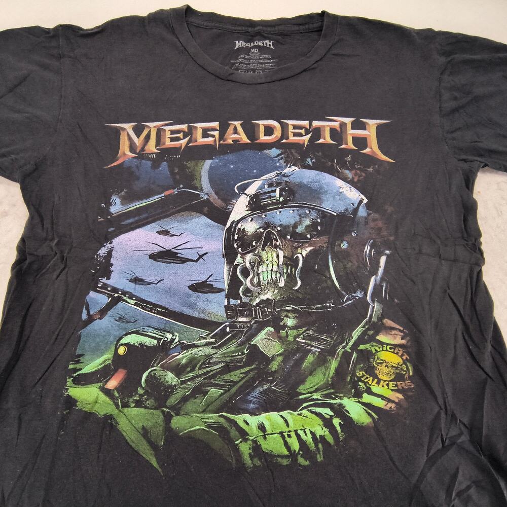Mega Death Soldier On Band Graphic T Shirt Adult Mens Size Medium M Black
